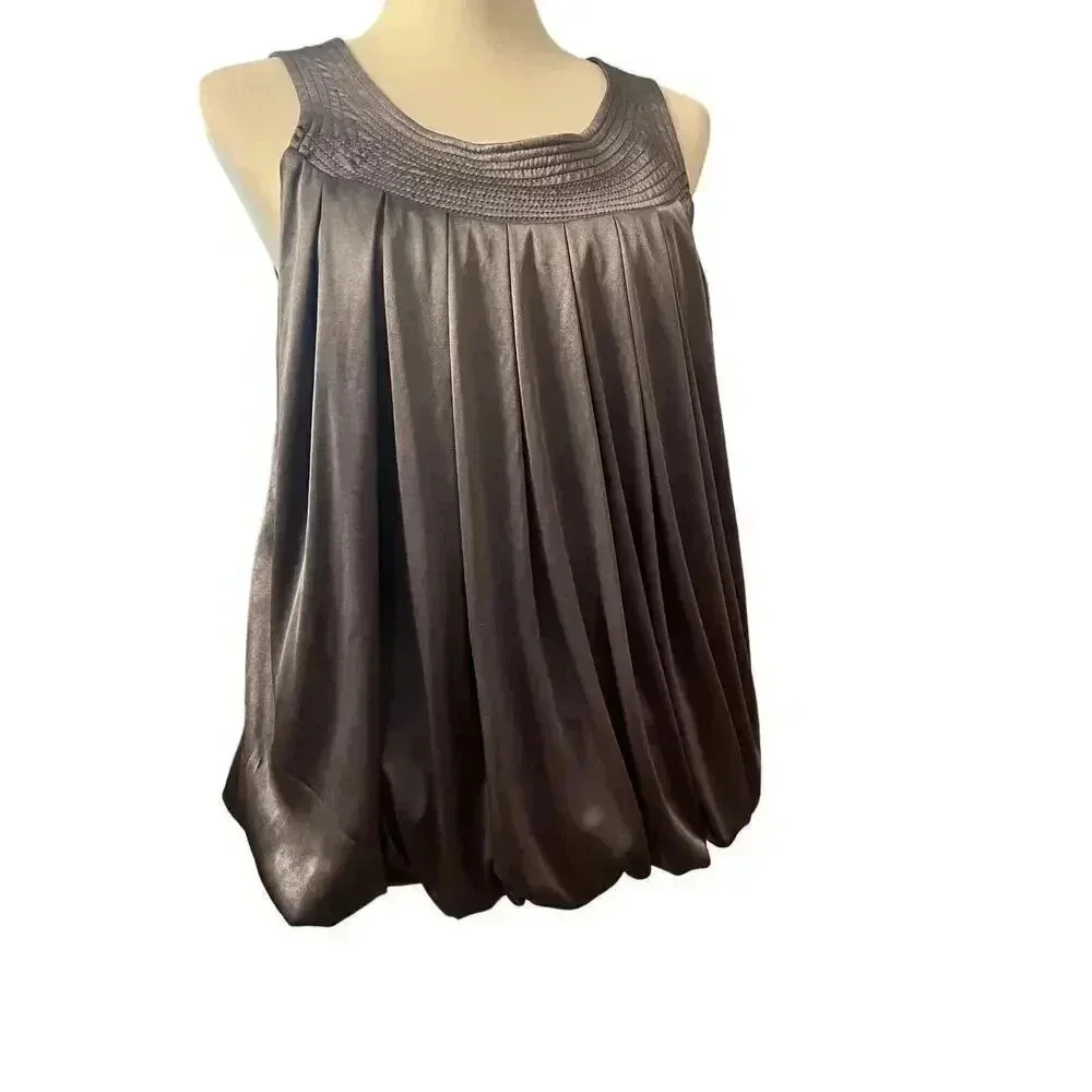 ESLEY gray satin halter size large